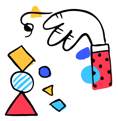 Illustration of a hand holding a brush, symbolizing creativity and self-improvement